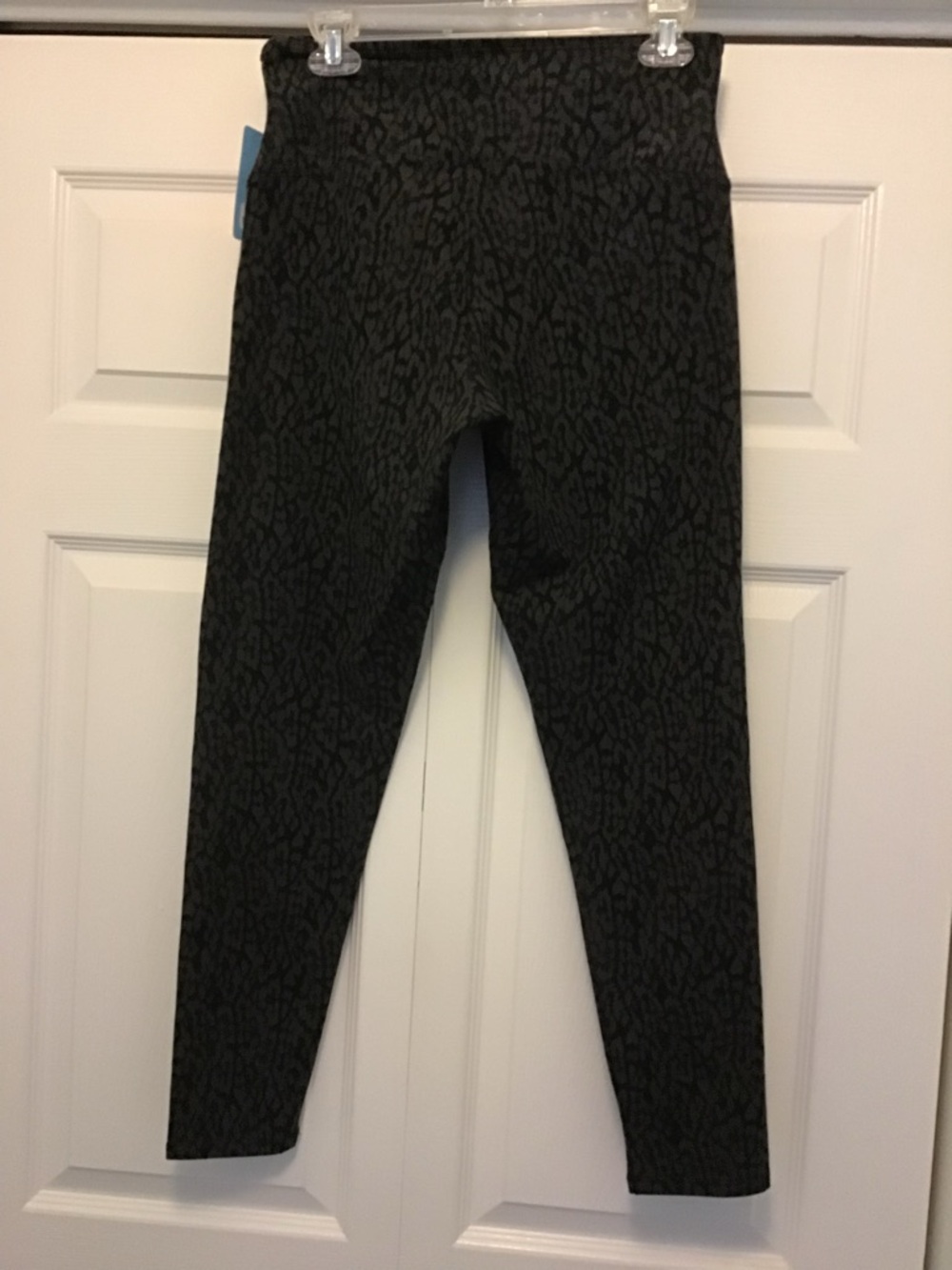 Yummie  Rachel Charcoal Black Patterned High-Waist Leggings size large